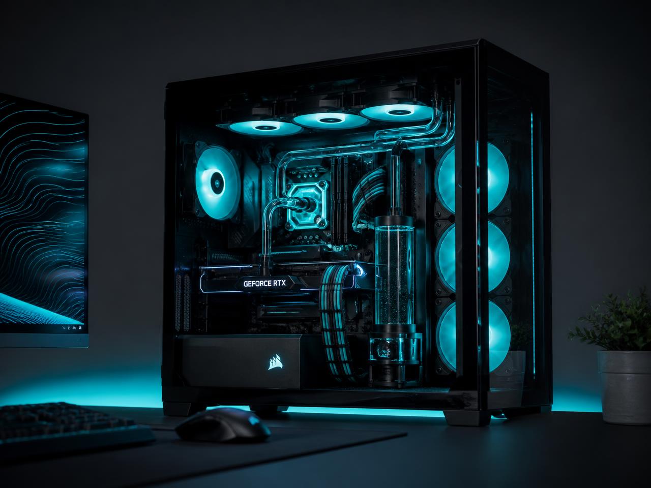 Custom-built liquid-cooled workstation with clean cable management